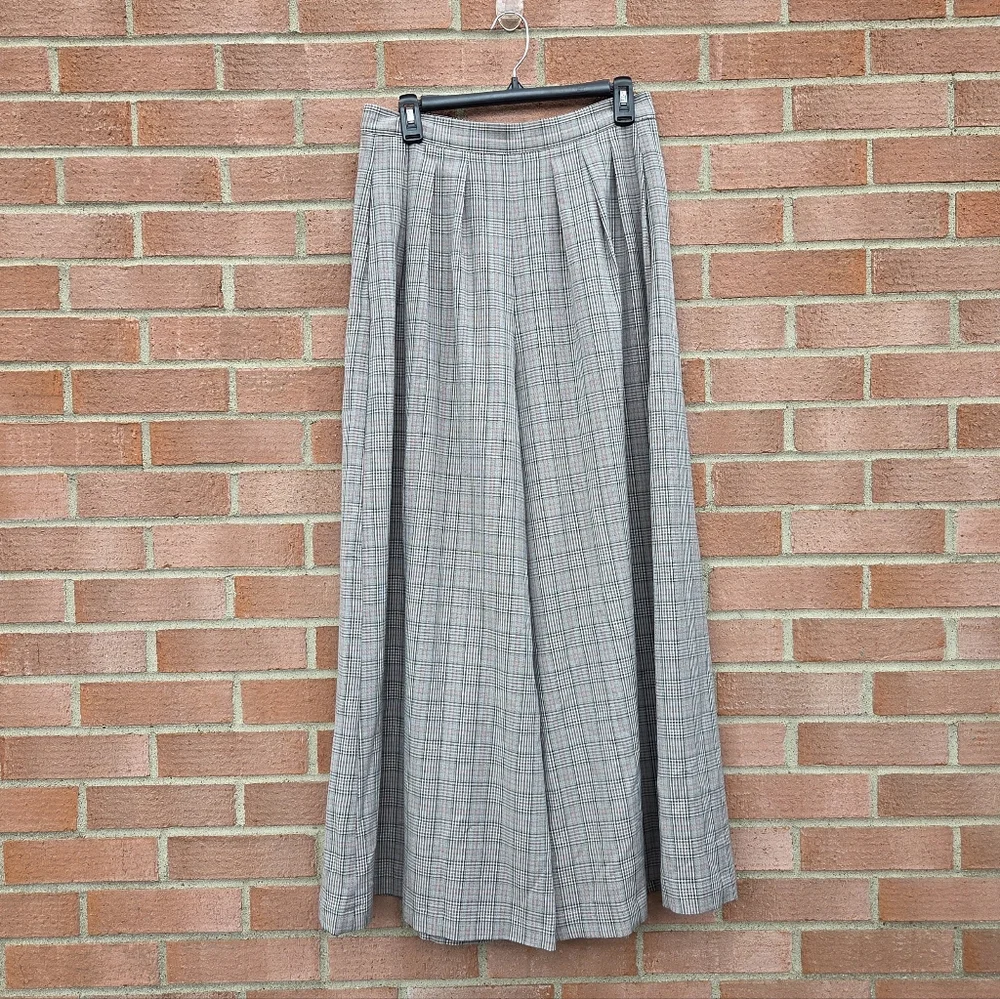 Anthropologie Corey Lynn Calter Pleated Extra Wide-Leg Plaid Trousers Medium - Picture 3 of 6